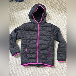 Girls Youth Black Puffer Jacket size M 10/12